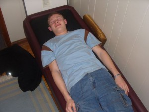 Me Lying on the Hydrotherapy Bed
