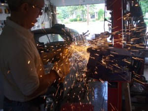 Dave using the Electric Sander